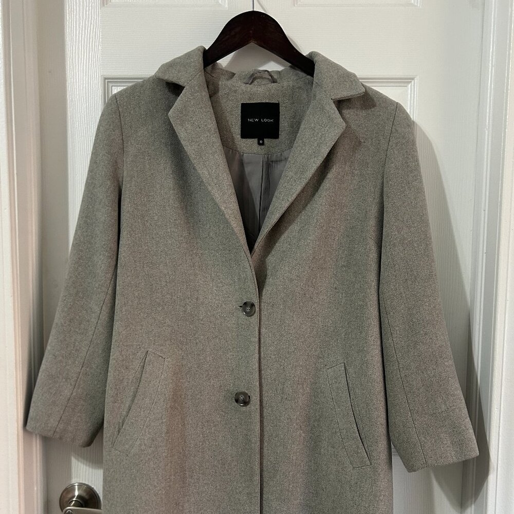 New Look grey wool coat, US6/UK10
